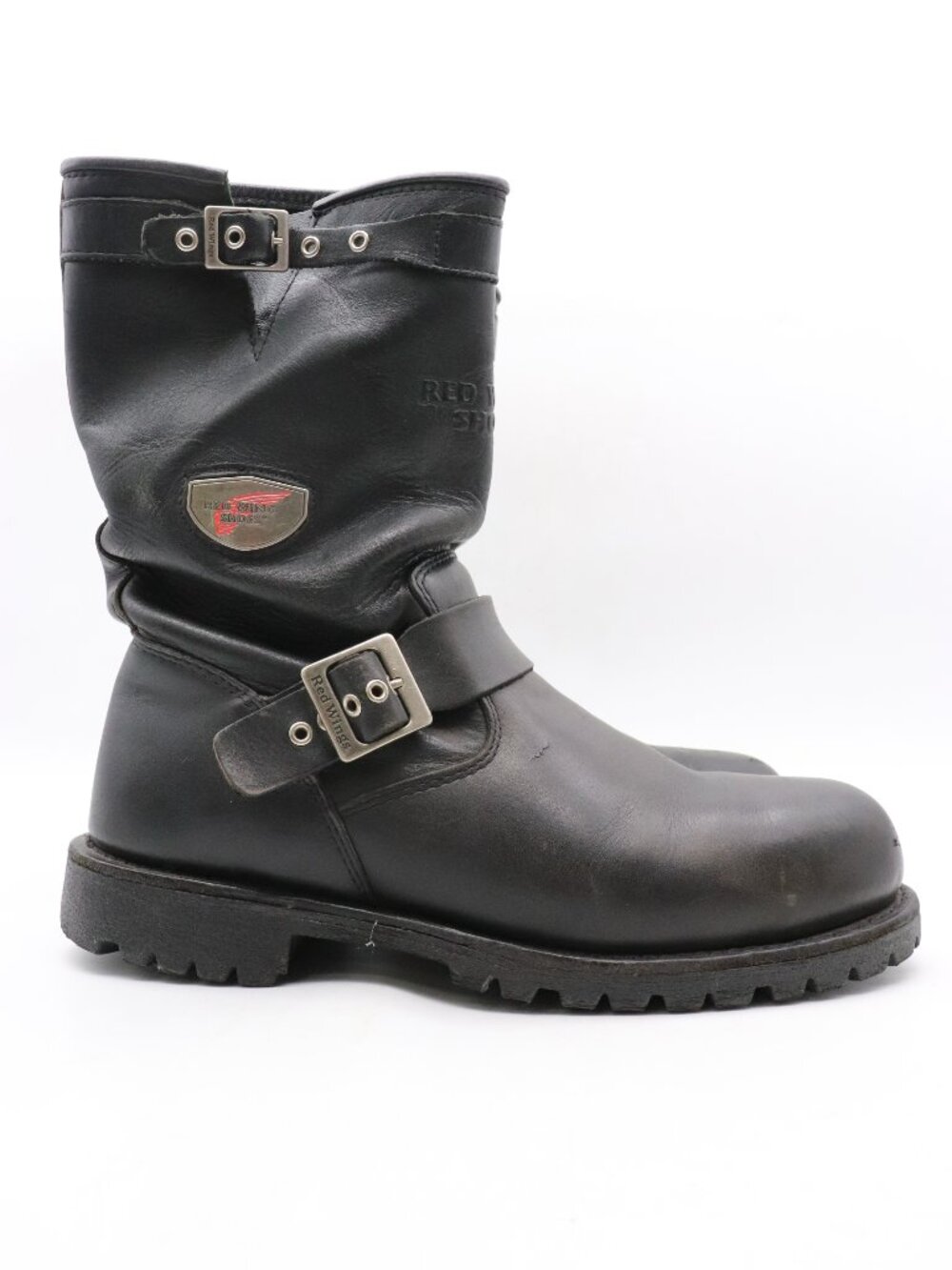 Red Wing Engineer Boots 988 Men's Size 11.5 D Steel Toe Vibram Black Leather